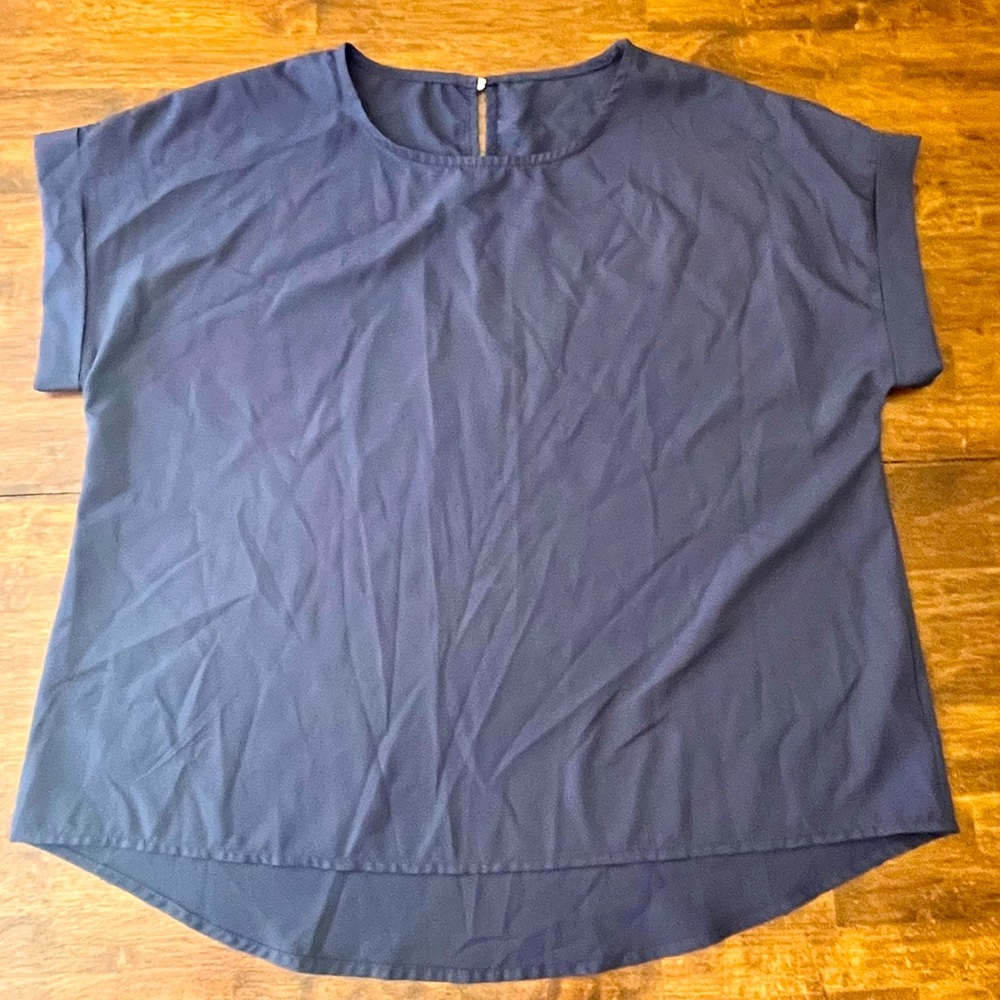 XL Navy Blue SHEIN Dolman Shirt